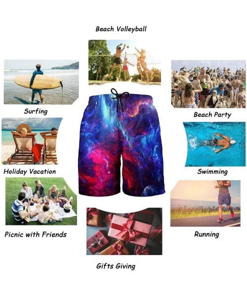 Trunks Mens Funny Swim Trunks 3D Graphic Print Quick Dry Surf Beach Board Shorts with Mesh Lining - Style4 - C118RXDEG04