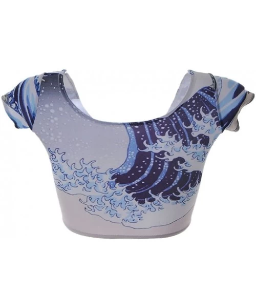 One-Pieces Women's Printed Shaping Body 2 Pieces Swimwear Corp Top + Bottom - Wave - C1184TCMH4S