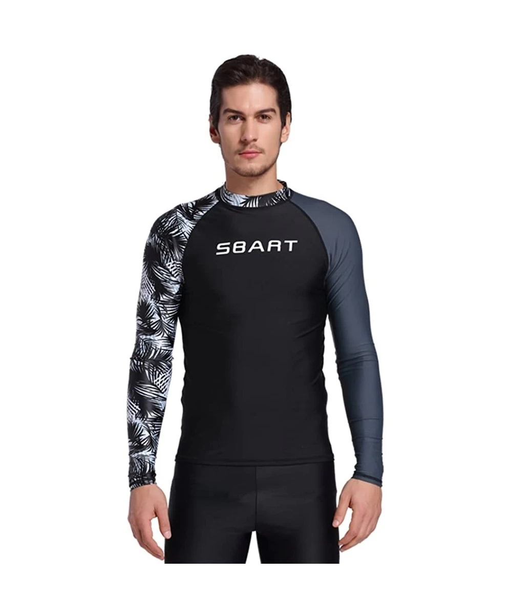 Rash Guards Men's Rash Guard Shirt Mens Long Sleeved T-Shirt Swimwear Wakeboard Floatsuit Tops UV Swimming Rashguard - A6 - C...