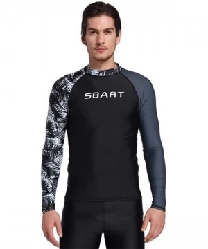 Rash Guards Men's Rash Guard Shirt Mens Long Sleeved T-Shirt Swimwear Wakeboard Floatsuit Tops UV Swimming Rashguard - A6 - C...