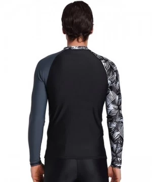 Rash Guards Men's Rash Guard Shirt Mens Long Sleeved T-Shirt Swimwear Wakeboard Floatsuit Tops UV Swimming Rashguard - A6 - C...