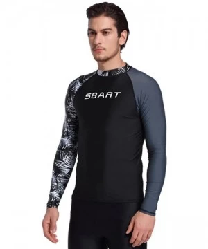 Rash Guards Men's Rash Guard Shirt Mens Long Sleeved T-Shirt Swimwear Wakeboard Floatsuit Tops UV Swimming Rashguard - A6 - C...