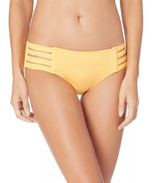 Tankinis Women's Active Multi Strap Hipster Bikini Bottom Swimsuit - Active Buttercup - CD18CO9GH8Z