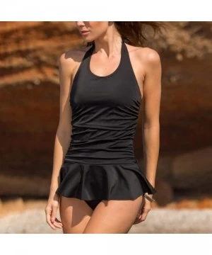 Racing Womens One Piece Swimsuits for Women Tummy Control Swimwear Swimdress Slimming Bathing Suit Dress - Black - CQ195R8A3EW