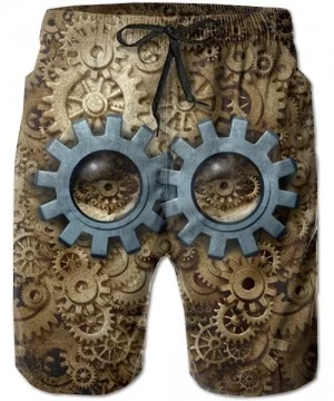 Board Shorts Racing Cars Men's Colorful Swim Trunks Beach Board Shorts with Lining - Steam Punk Steampunk Sci-fi Gear and Cog...