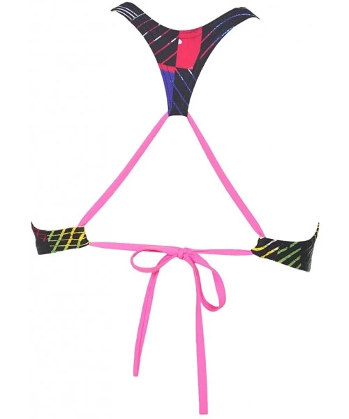 Racing Womens Rule Breaker Think Crop Top MaxLife Bikini Top - Multicolor-fresia Rose - C6188DY5S5L