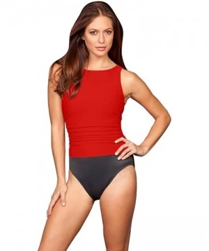 One-Pieces Lipstick Red Colorblock DD-Cup Regatta Underwire One Piece Swimsuit Size 14DD - C618455CA3X