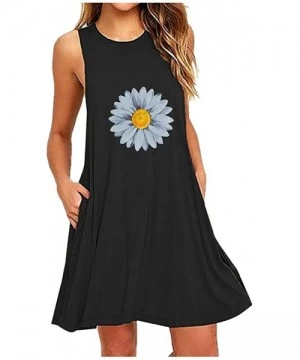 Cover-Ups Women's Dress Womens Dress Dress T-Shirt Tunic Midi Tank Beach Dress - Z-3 Black - CZ19CL5REHW