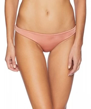 Bottoms Women's Solid Shimmer Isle Skimpy Bikini Bottom - Beige - C418CDC6I8X