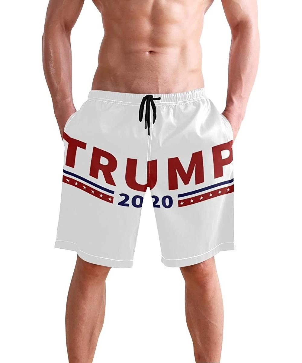 Board Shorts Mens Quick Dry Beach Shorts Swim Trunks Swimsuits Board Shorts Vintage Ouija Talking Board - Trump 2020 - C318QR...