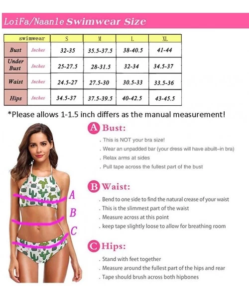 Racing Women Chic Summer Hot 2 Pcs Halter High Waist Padded Swimsuit Bathing Bikini Set - Pink Glittering - CW18GDG9S3Q