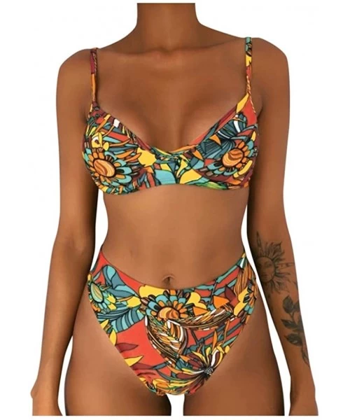 One-Pieces Women's Bikini Sets Two Pieces Bathing Top High Waisted Tummy Control Swimwear Beachwear Swimsuit - CP194Z3Q3NH