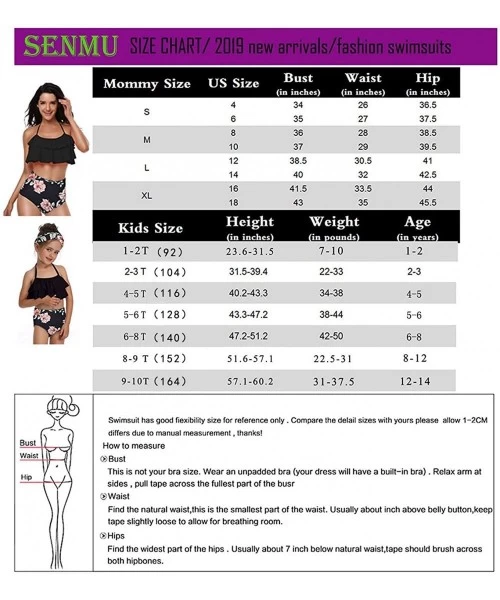 Sets Girls Swimsuits for Women High Waisted Bathing Suit Family Matching Swimsuit Mommy and Daughter Swimwear Bikini Sets - G...