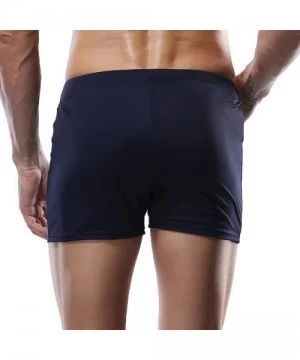 Racing Men Jammer Athletic Durable Long Swim Shorts Racing Polyester Swimsuit - Deep Blue - CD1822SG437