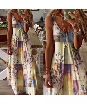 Cover-Ups Tunic Dresses for Women Casual Floral Printing Dress Maxi Dress V-Neck Dresses Beach Long Sundress Plus Size - W-2 ...