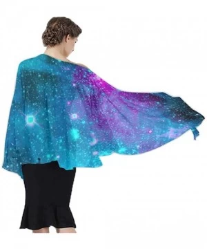 Cover-Ups Women's Swimwear Cover Ups- Summer Vacation Beach Sarong Soft Shawl Wrap - Purple Galaxy Sky - CH19C4IO54I