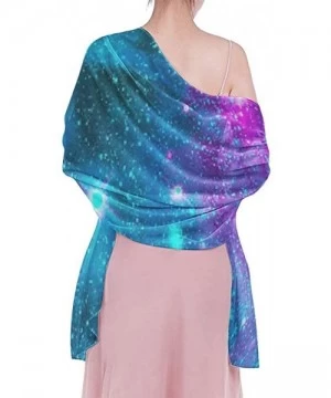 Cover-Ups Women's Swimwear Cover Ups- Summer Vacation Beach Sarong Soft Shawl Wrap - Purple Galaxy Sky - CH19C4IO54I