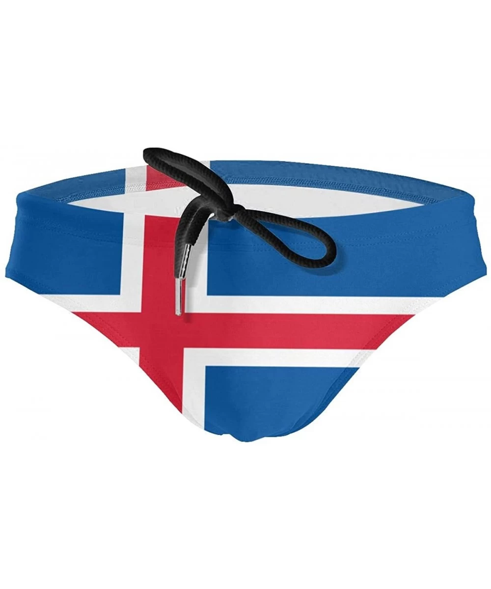 Briefs Men's Swimwear Briefs Swim Trunk Sexy Soft Triangle Thong Bikini Swimsuit Flag of Maryland - Flag of Iceland 5 - CS19C...