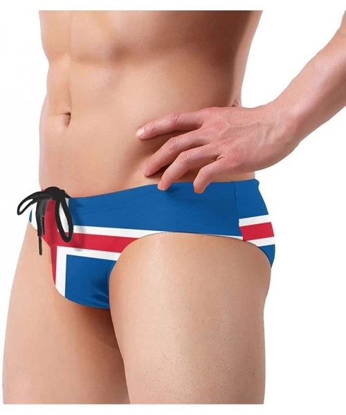 Briefs Men's Swimwear Briefs Swim Trunk Sexy Soft Triangle Thong Bikini Swimsuit Flag of Maryland - Flag of Iceland 5 - CS19C...