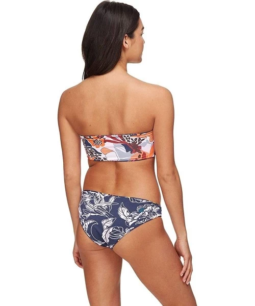 Bottoms Women's Trilogy Reversible Signature Cut Bikini Bottom - Glowing Trilogy Ink Blue Stripe/Blue Floral - C718XAI44IA