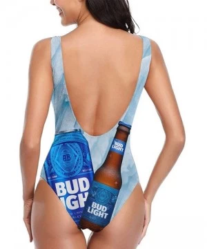 One-Pieces Swimsuits for Women Bud Light One Piece Bathing Suits High Cut Low Back Swimwear - Bud Light7 - CR190NDUW7X