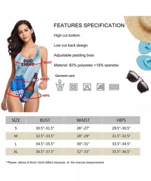 One-Pieces Swimsuits for Women Bud Light One Piece Bathing Suits High Cut Low Back Swimwear - Bud Light7 - CR190NDUW7X