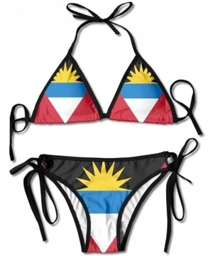 Sets Flag of Antigua and Barbuda Sexy Boxing Bikini Women Halterneck Top and Set Swimsuits Beach Swimming - Black - CB18CU6MCZD