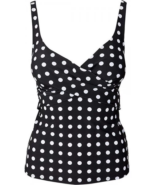 Sets Women Two Piece Tankini Swimsuit Boyshorts Padded Push Up Bikinis Sexy V Neck Polka Dot Swimwear Bathing Suit Black - CO...