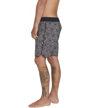 Board Shorts Men's Sun Medallion Stoneys 18" Stretch Boardshort - Navy - C518WTU80I0