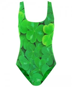 One-Pieces Women's Adjustable Strap One Piece Flags of European Countries Monokini Swimsuit - St Patrick's Party Shamrock - C...