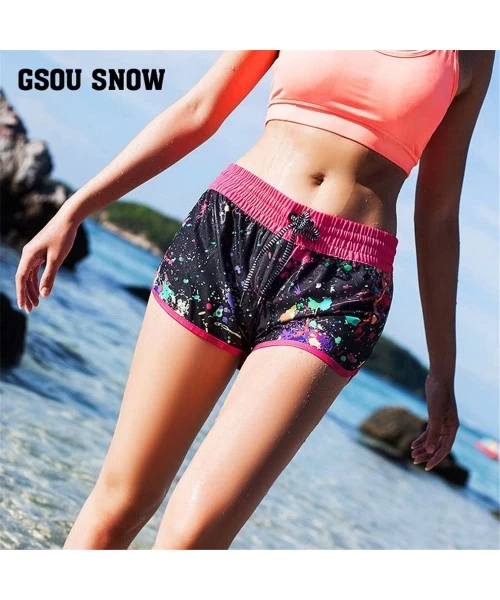 Board Shorts Women Swim Shorts Summer Boardshorts Quick Dry Swimwear Bottom Workout - 201 - C118DL5YDWE