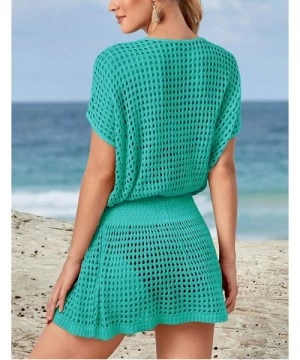 Cover-Ups Bikini Swimwear Cover Up for Women Loose Beach Tunic Dress - A-light Green - CB18WW0EDX2