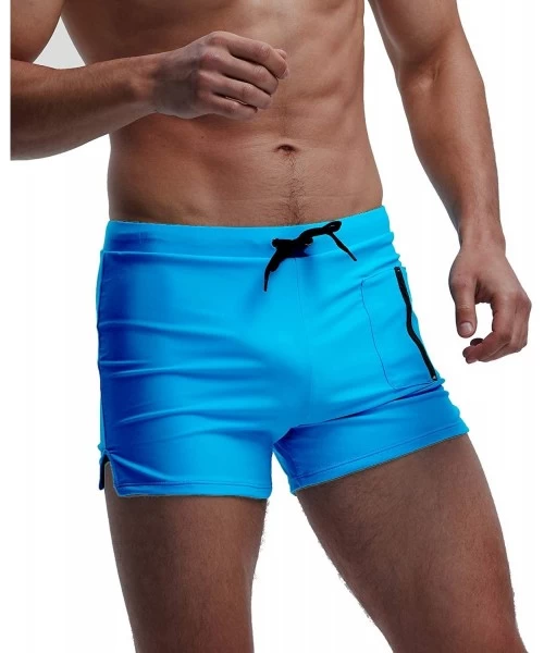 Briefs Mens Swimming Trunks Boxer Brief Swimsuit Swim Underwear Quick Dry Board Shorts - Type1-sky Blue - CO194YSA5IL