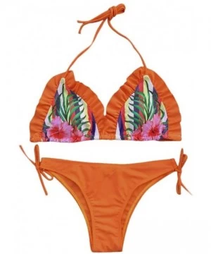 Sets Bikini Two Piece Swimsuit Pushups Filled Bra Swimwear Beachwear - Orange - CW18NZ7DE7W