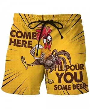 Board Shorts Men's Summer Holiday Drawstring Shorts Casual Cock Printed Beach Pants Swim Trunks-Look at My Pecker-Look at IT ...