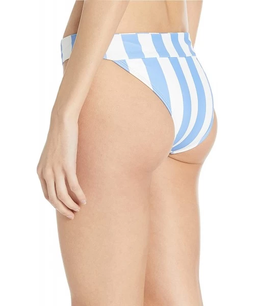 Tankinis Women's Swimwear Banded Cheeky Bikini Bottom - Blue Nautical Stripe - C8187INO555