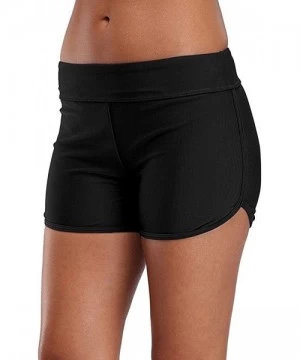 Board Shorts Swim Shorts for Women Women's Long Board Shorts Solid Jammer Swim Shorts Board Short Boyleg Swim Bottoms - Black...