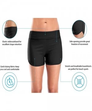 Board Shorts Swim Shorts for Women Women's Long Board Shorts Solid Jammer Swim Shorts Board Short Boyleg Swim Bottoms - Black...