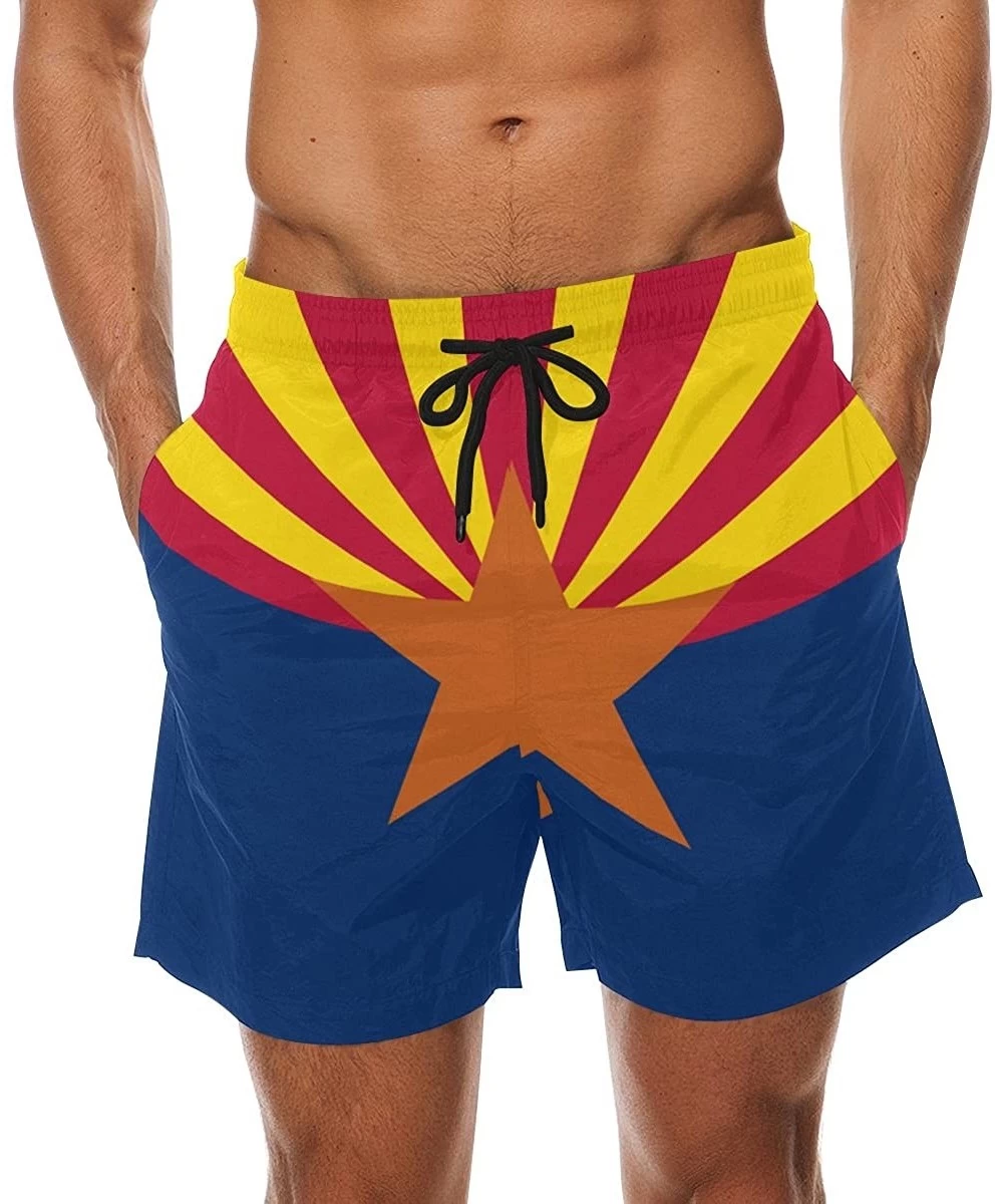 Trunks Arizona State Flag Men's Swim Trunks Beach Shorts with Pockets - CN18DA0NA9X