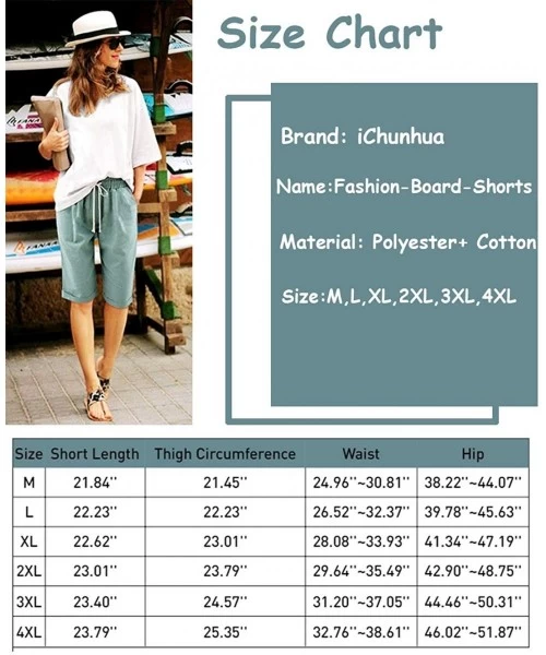 Bottoms Summer Shorts for Women Drape High Waist with Drawstring Solid Oversize Pockets Beach Pants - White - CE198UW8G58