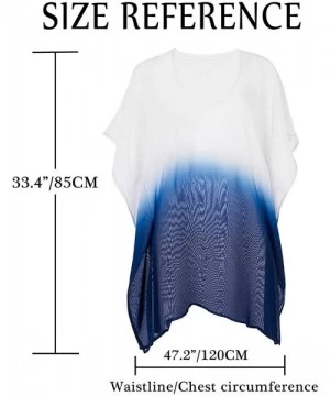 Cover-Ups Beach Cover Up for Women Ombre Chiffon Summer Wear Bikini Wrap Coverups - A-bluewhite - CG18TW2ZQCR