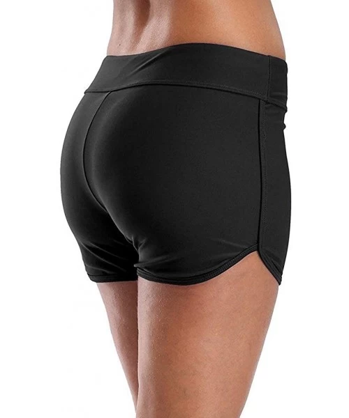 Board Shorts Swim Shorts for Women Women's Long Board Shorts Solid Jammer Swim Shorts Board Short Boyleg Swim Bottoms - Black...