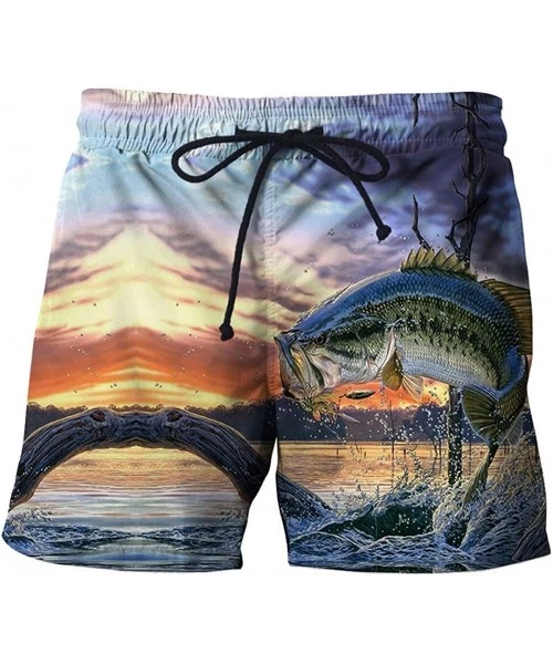 Board Shorts Men's Beach Shorts Fish Shark 3D Printed Men's and Women's Beach Shorts - Stk430 - C818W2TUOX2