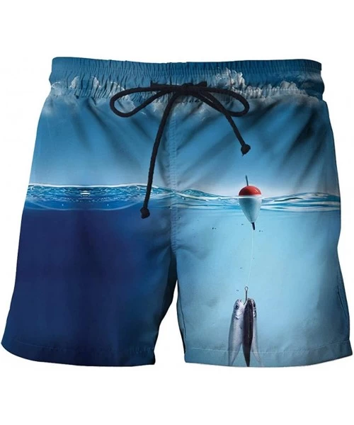 Board Shorts Men's Beach Shorts Fish Shark 3D Printed Men's and Women's Beach Shorts - Stk430 - C818W2TUOX2