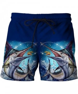 Board Shorts Men's Beach Shorts Fish Shark 3D Printed Men's and Women's Beach Shorts - Stk430 - C818W2TUOX2