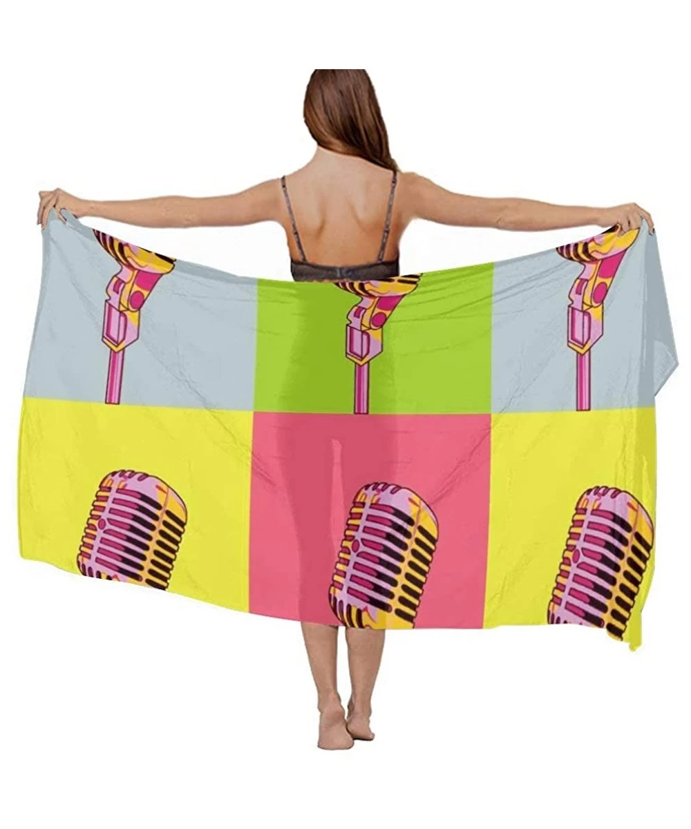 Cover-Ups Women Fahion Swimsuit Bikini Cover Up Sarong- Party Wedding Shawl Wrap - Colorful Microphone Cool - CP19C4L8ACT