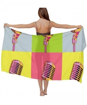 Cover-Ups Women Fahion Swimsuit Bikini Cover Up Sarong- Party Wedding Shawl Wrap - Colorful Microphone Cool - CP19C4L8ACT