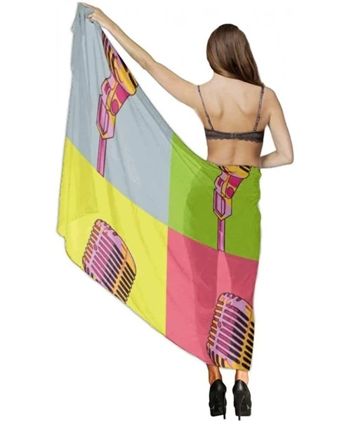 Cover-Ups Women Fahion Swimsuit Bikini Cover Up Sarong- Party Wedding Shawl Wrap - Colorful Microphone Cool - CP19C4L8ACT