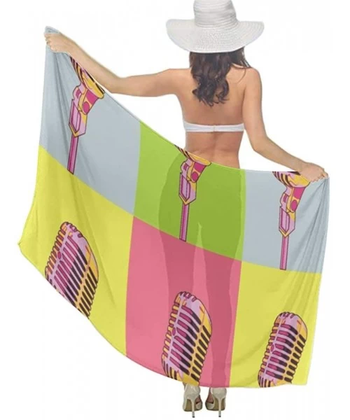 Cover-Ups Women Fahion Swimsuit Bikini Cover Up Sarong- Party Wedding Shawl Wrap - Colorful Microphone Cool - CP19C4L8ACT