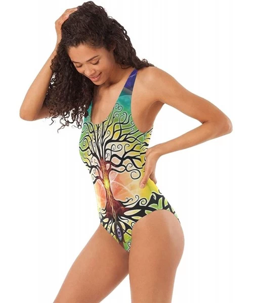 One-Pieces Womens Swimsuits Reggae Love Pot Weed One Piece Tankini Girls Monokini - Dna Tree of Life Rainbow - CE18QWG0HXW